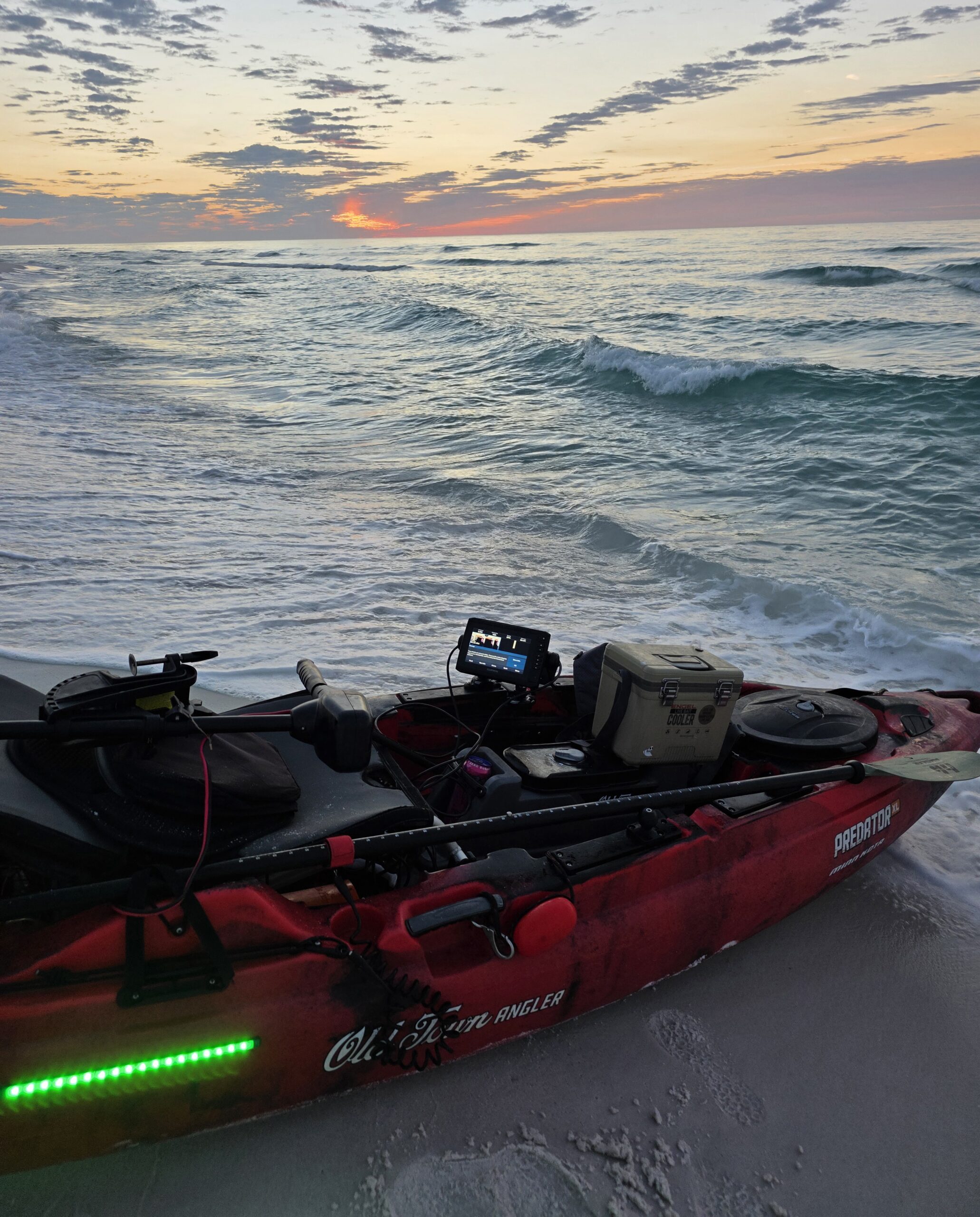 Kayak fishing launch on the Gulf Coast